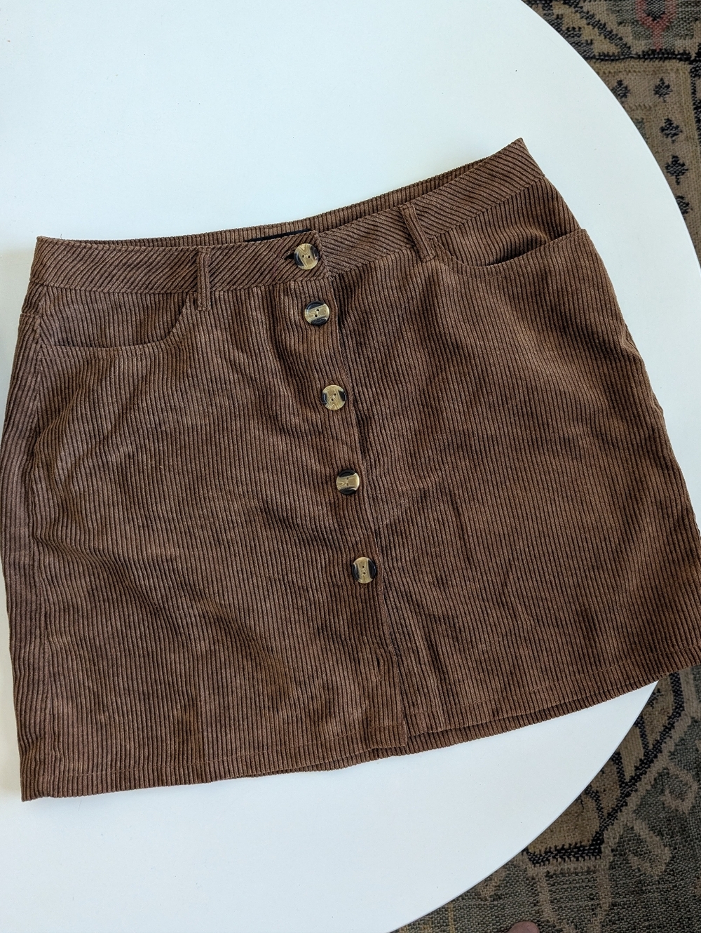 Corduroy Button-Up Skirt